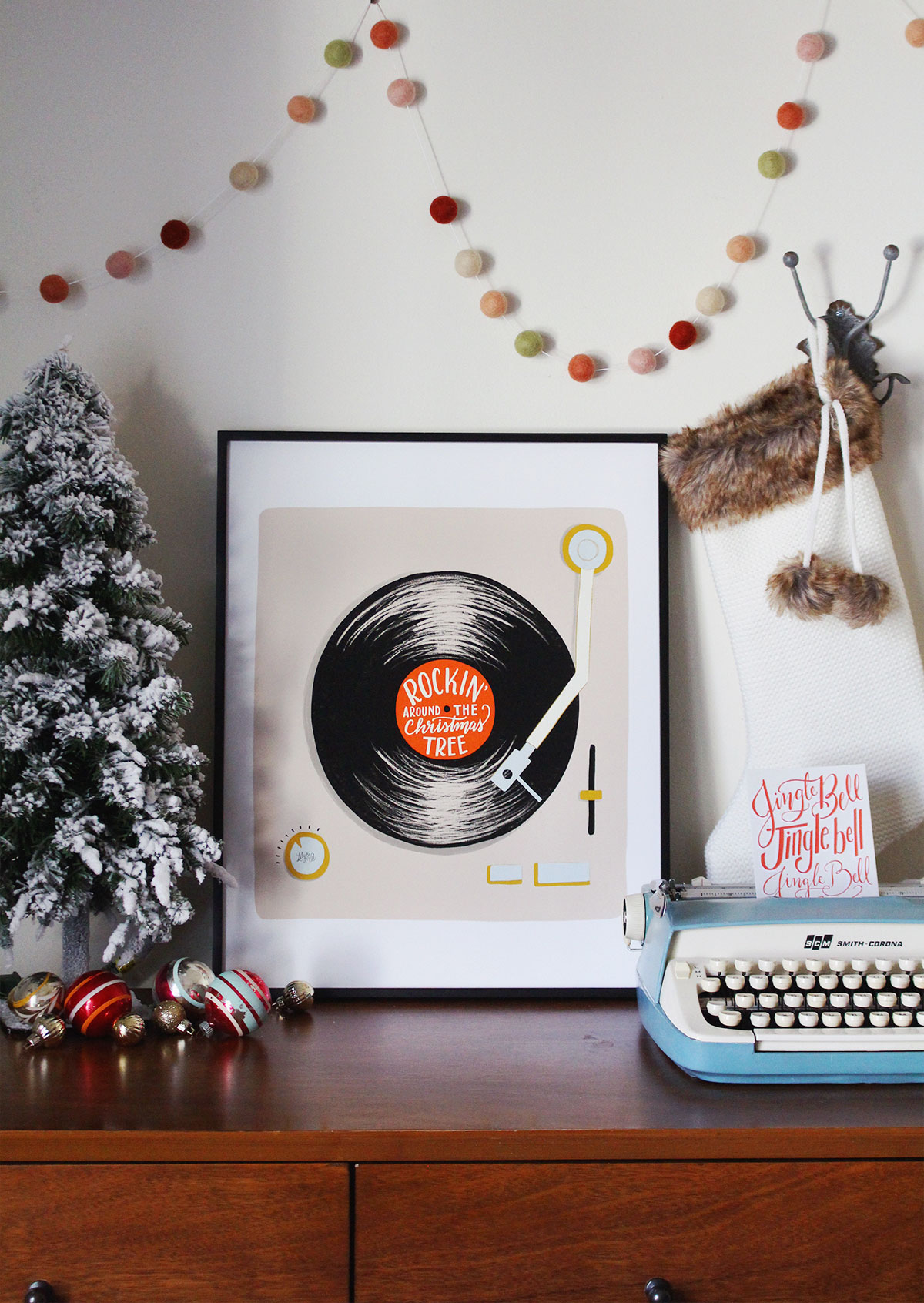 A mid-century modern holiday collection of hand-drawn prints & cards from Lily & Val