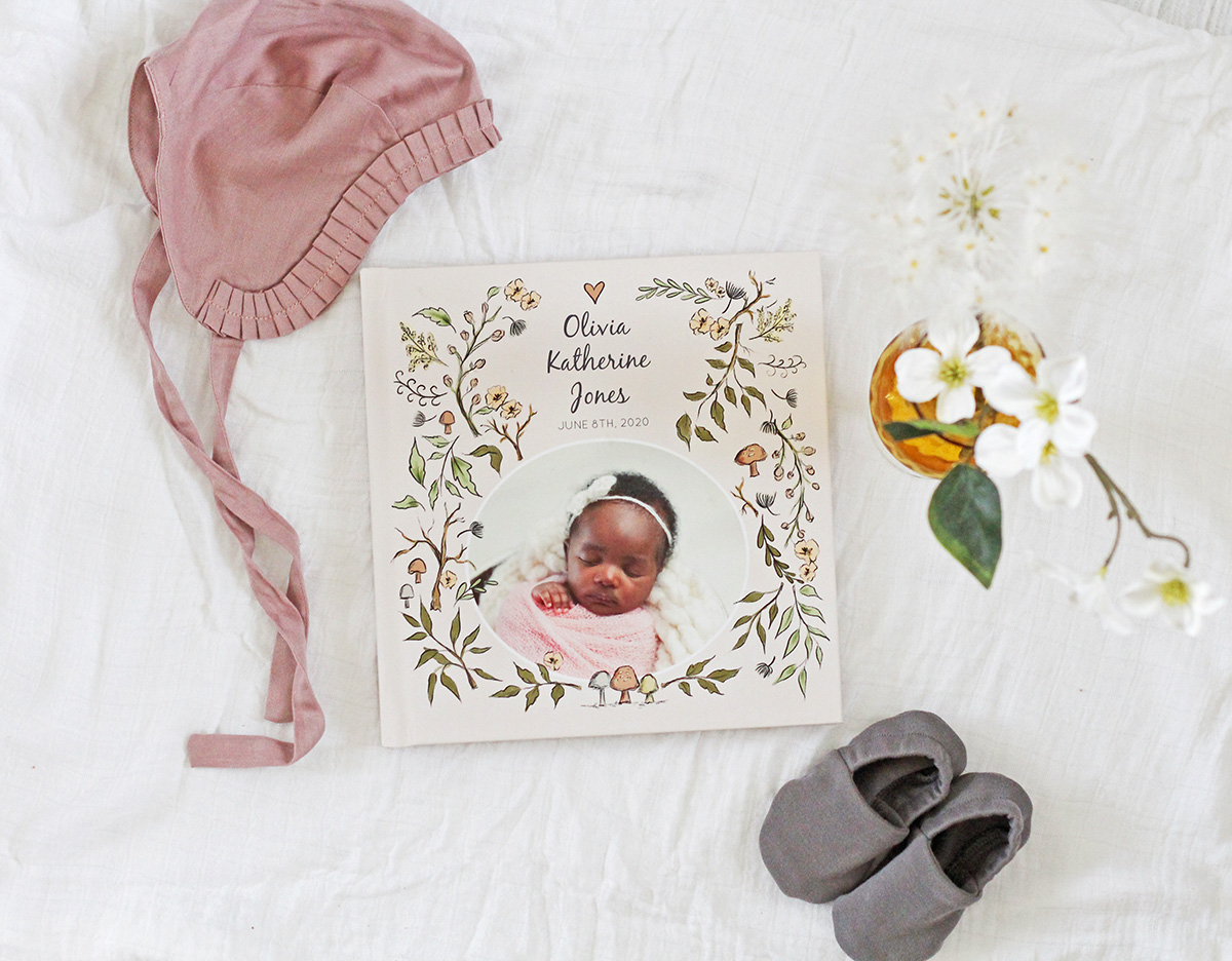 Lily & Val for Mixbook Custom Photo Baby Book - Woodland Baby Girl Photo Book