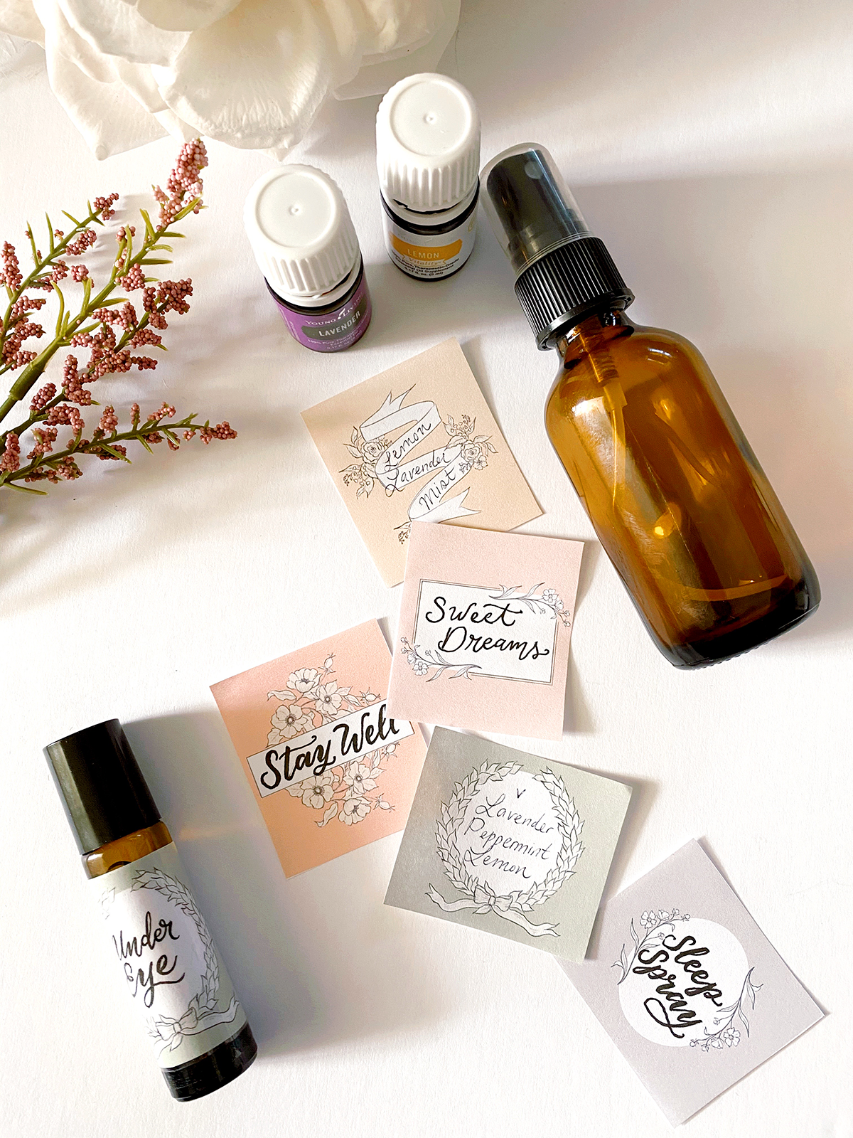 Free Printable Roll-On and Spray Bottle Labels for Essential Oils
