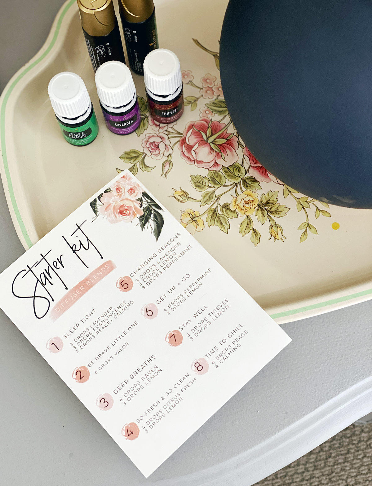 Diffuser blends using a Young Living Starter Kit