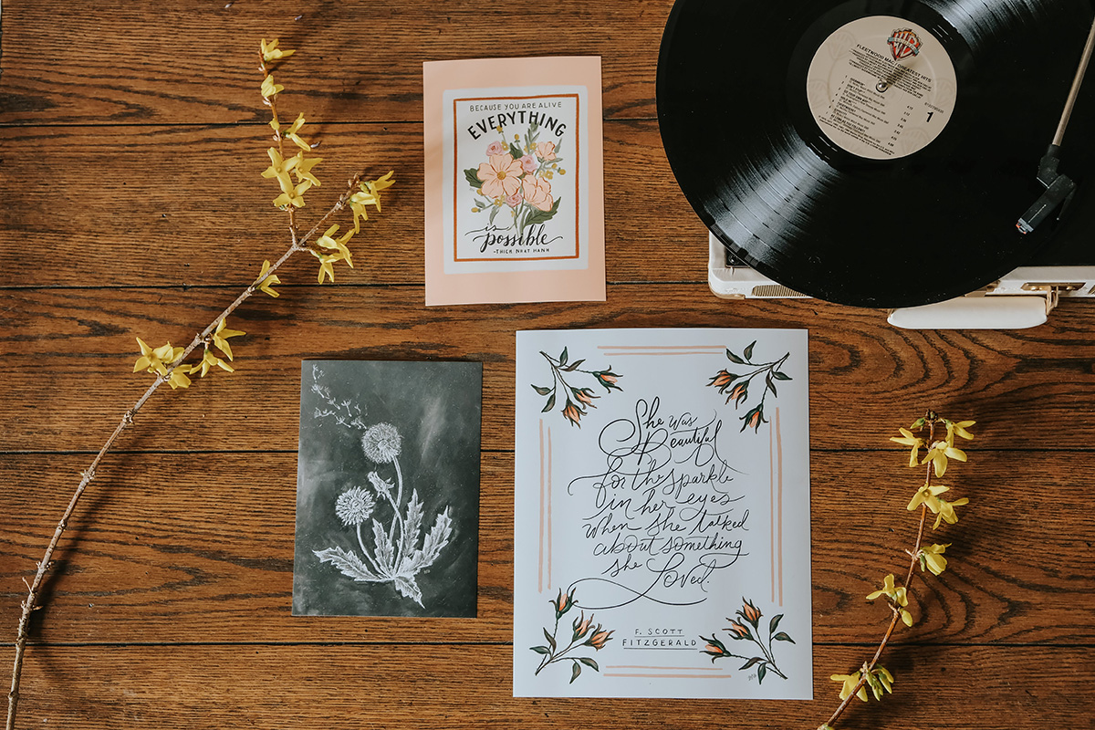 Hand lettered and illustrated prints for your spring Decorating. Hand-drawn by Valerie McKeehan of Lily & Val