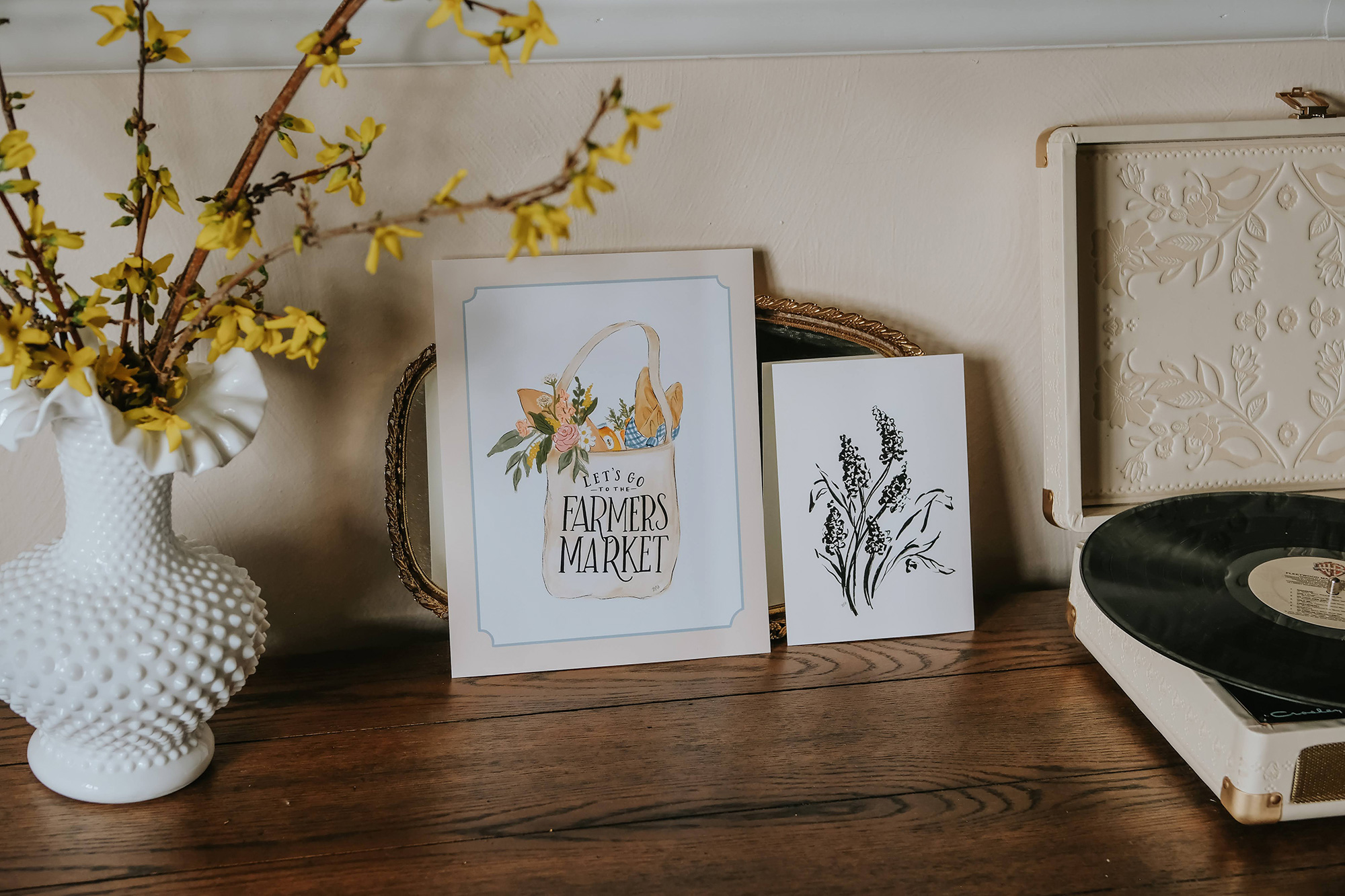 Hand lettered and illustrated prints for your spring Decorating. Hand-drawn by Valerie McKeehan of Lily & Val