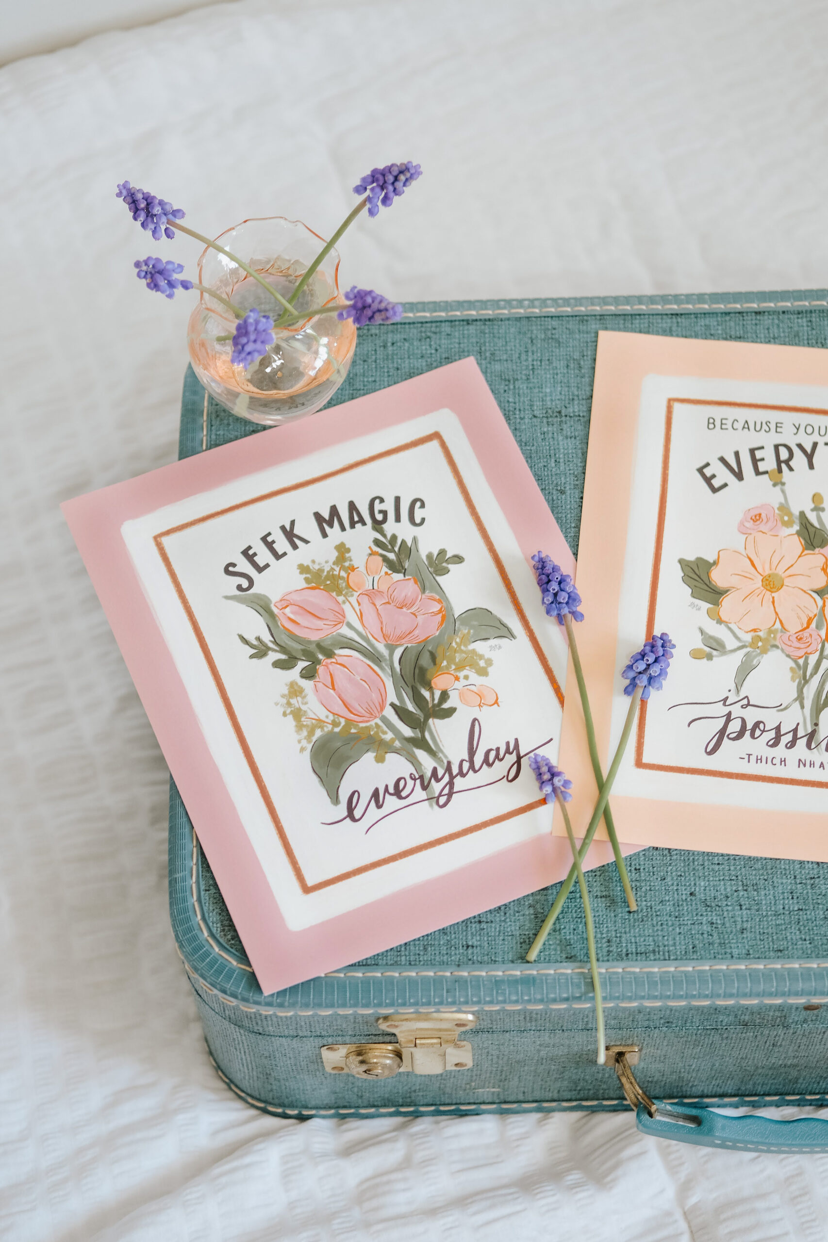 Hand lettered and illustrated prints for your spring Decorating. Hand-drawn by Valerie McKeehan of Lily & Val