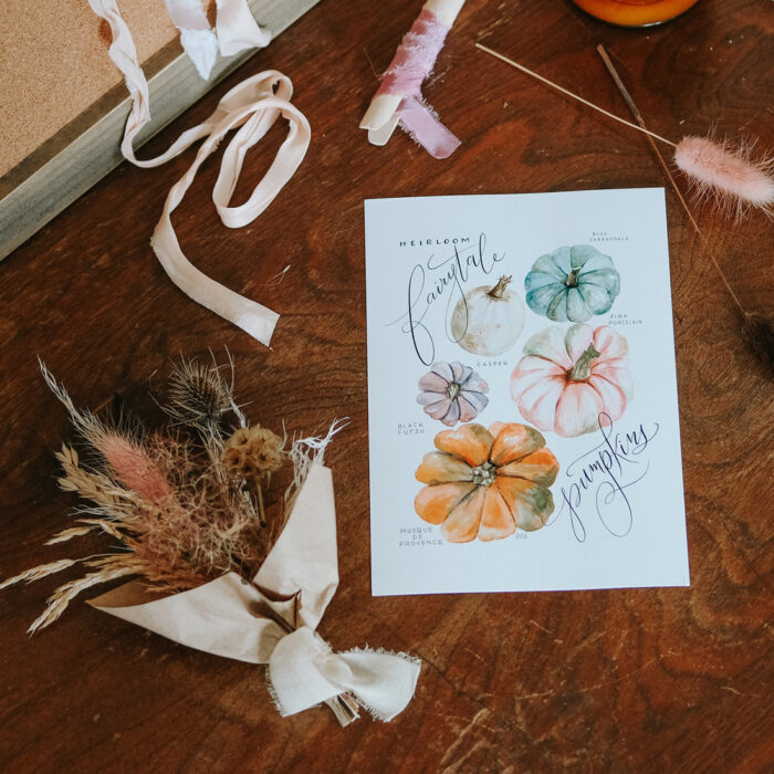 Dried Floral Bouquet + Hand Lettered Fall Print Collaboration