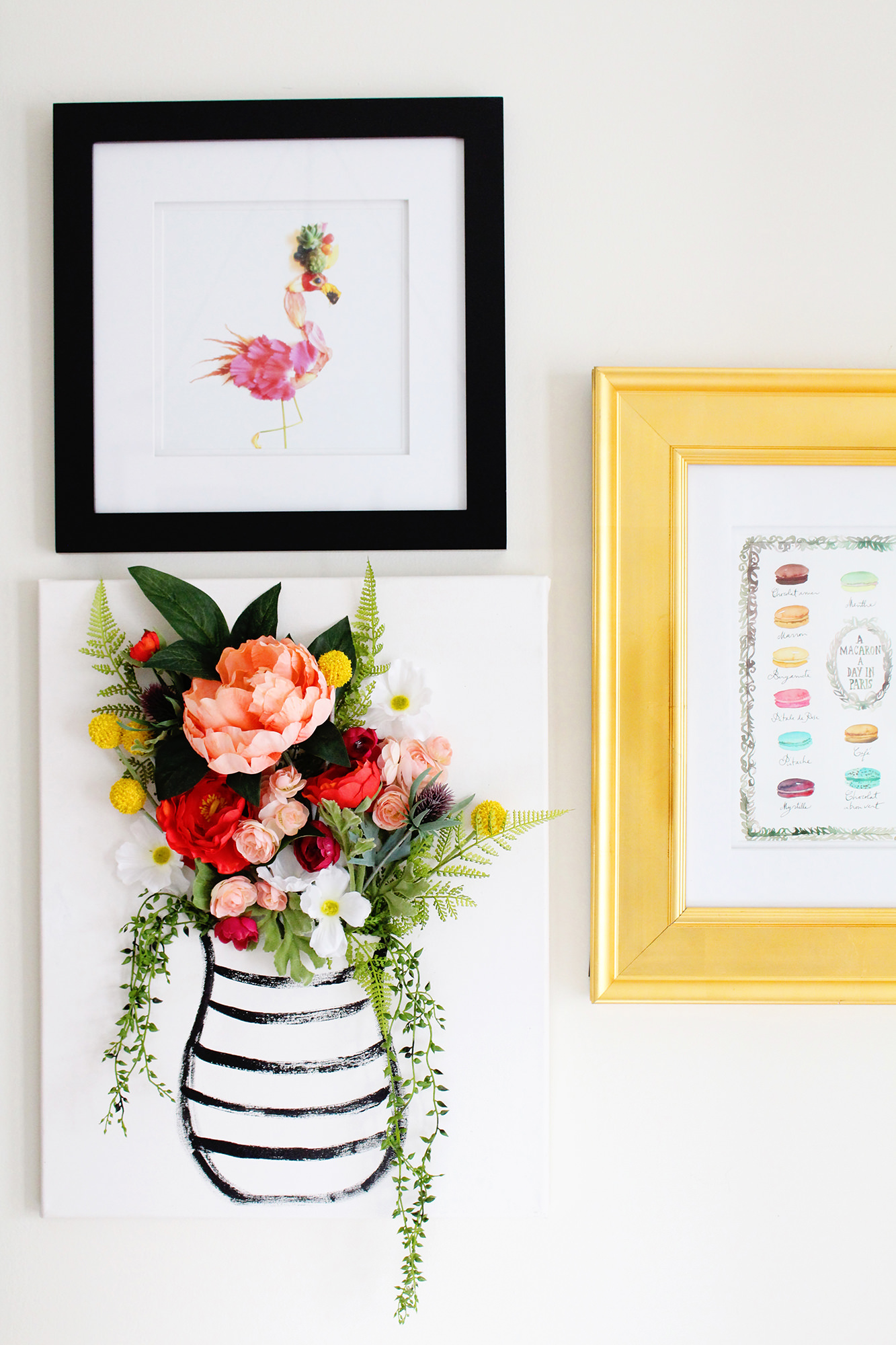 This 3-D flower canvas is just the piece to make your gallery wall pop! via Lily & Val Living