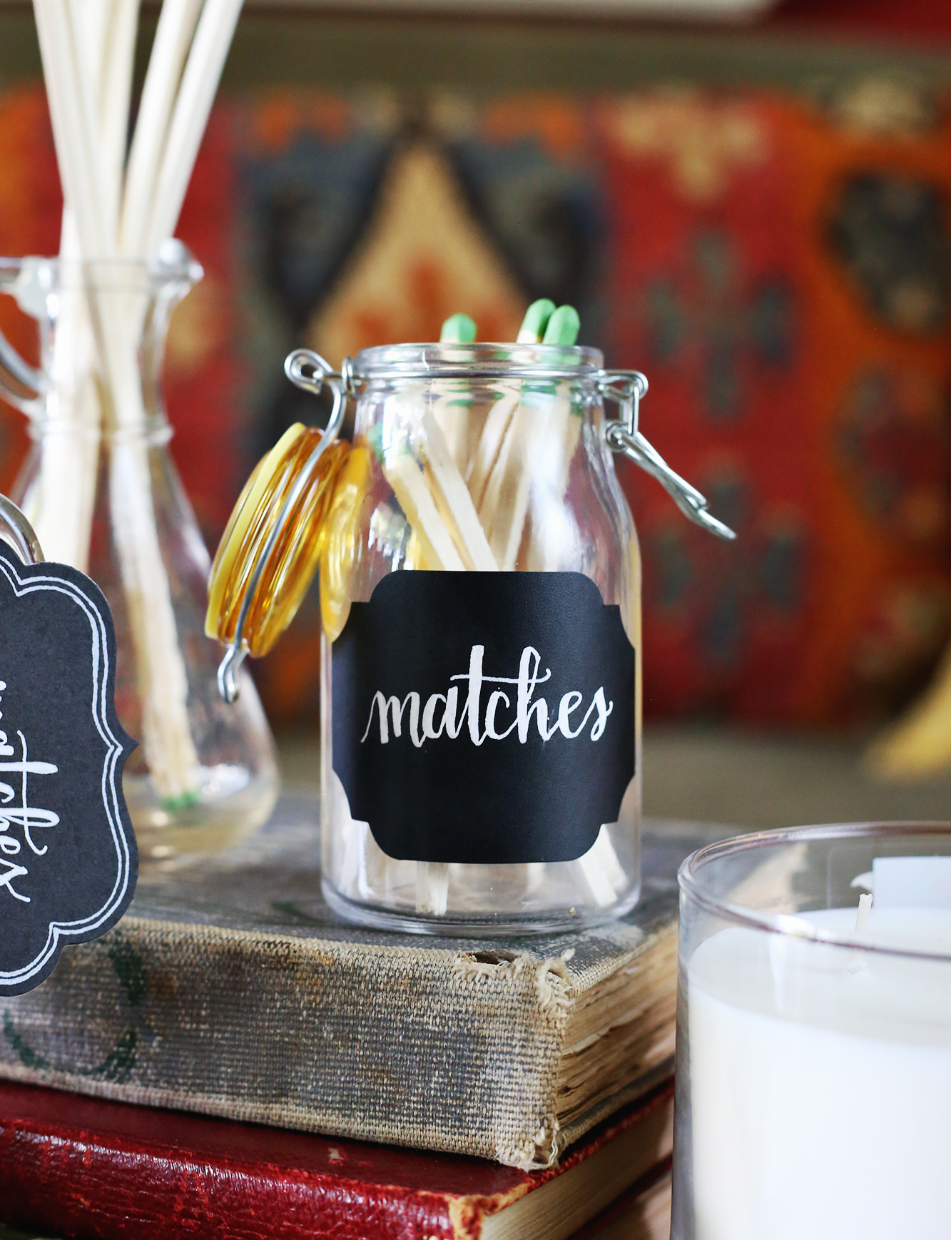 Create DIY match jars for your home with a few simple steps! Via Lily & Val Living!