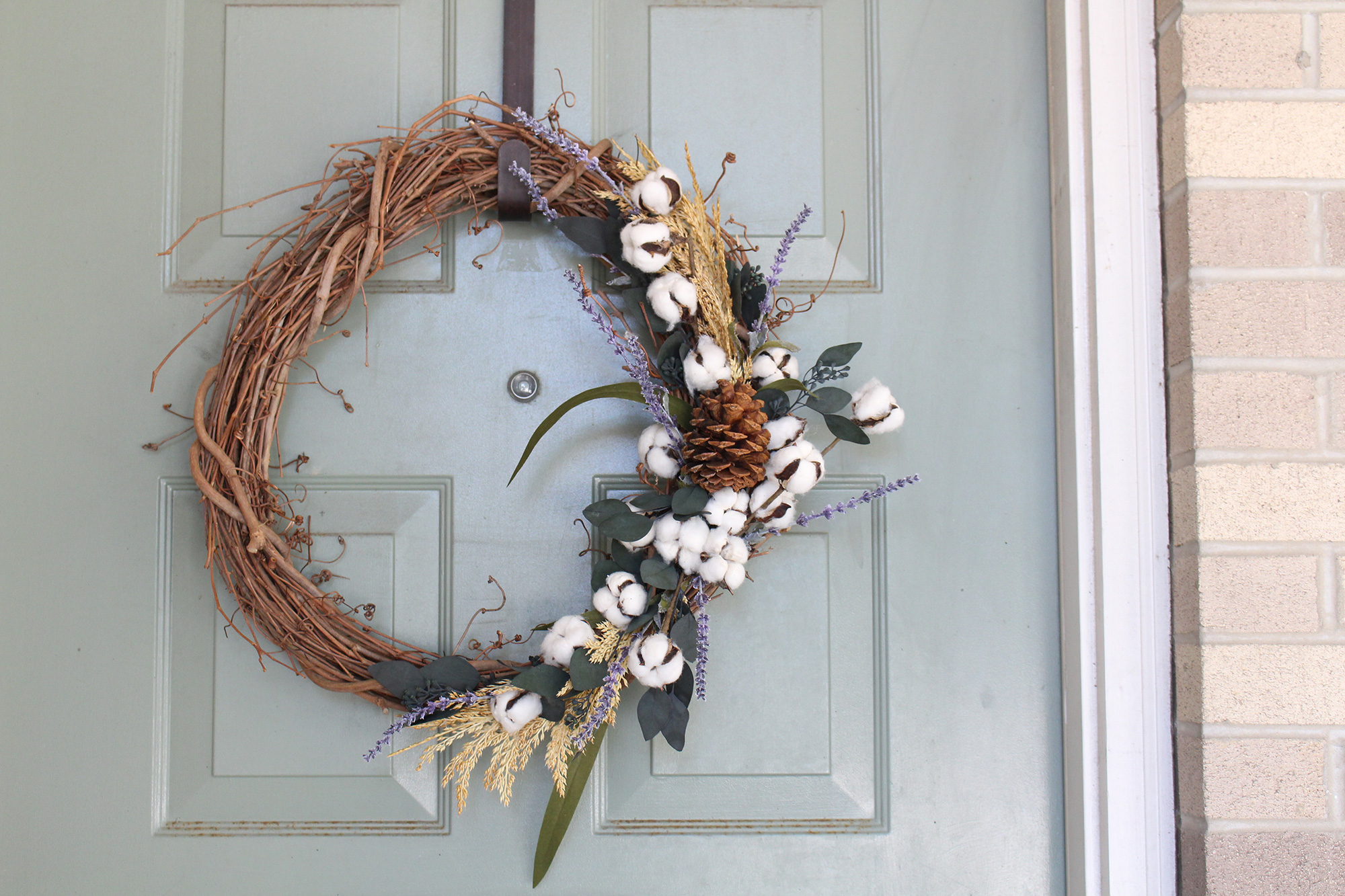 Fall Raw Cotton Wreath tutorial on Lily & Val Living
