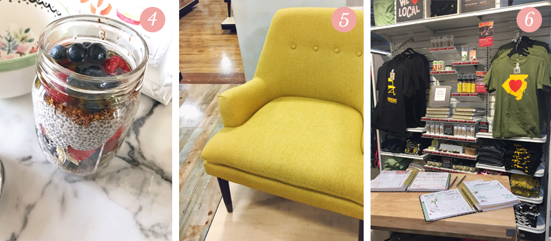 A healthy breakfast of chia pudding with fruit and nuts is easy to make, a mustard yellow mid-century chair adds charm to any living space, South Hills Whole Foods in Pittsburgh showcase local artist featuring Lily & Val's Keepsake Kitchen Diary