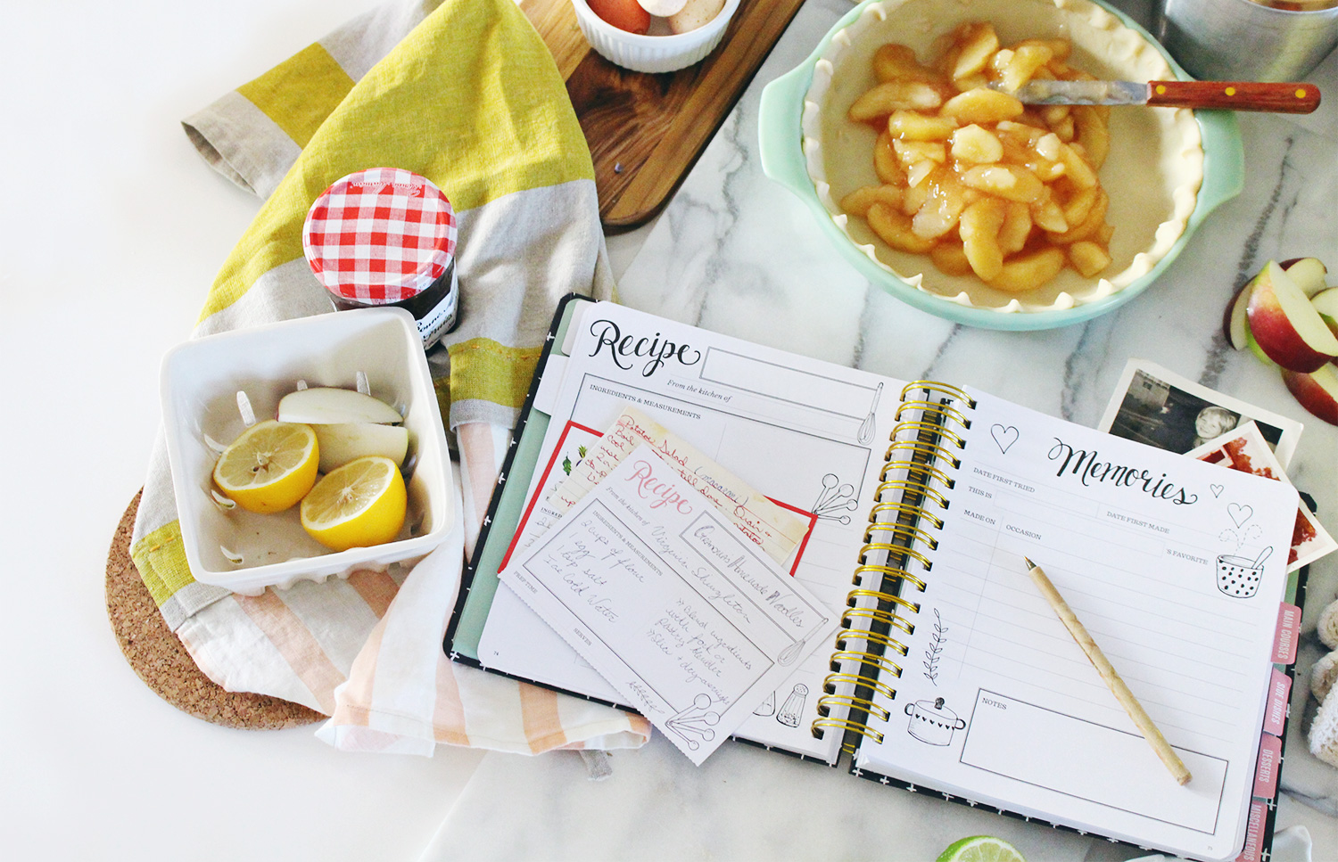 Record family recipes in the heirloom Keepsake Kitchen Diary. A recipe keeper combined with a journal!