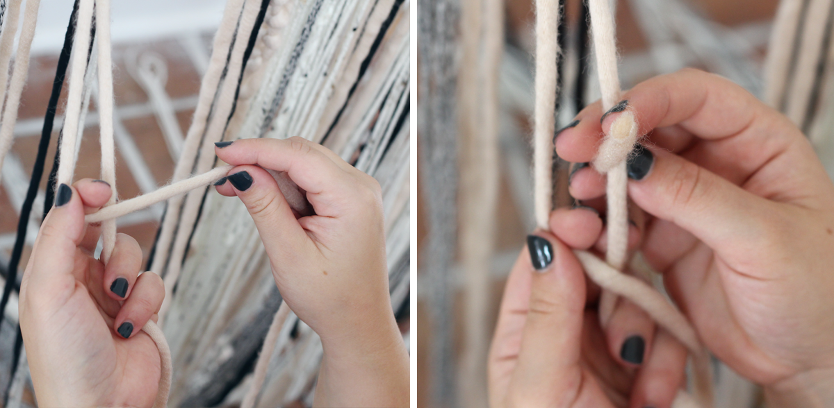 make a simple DIY yarn wall hanging for your fall decor