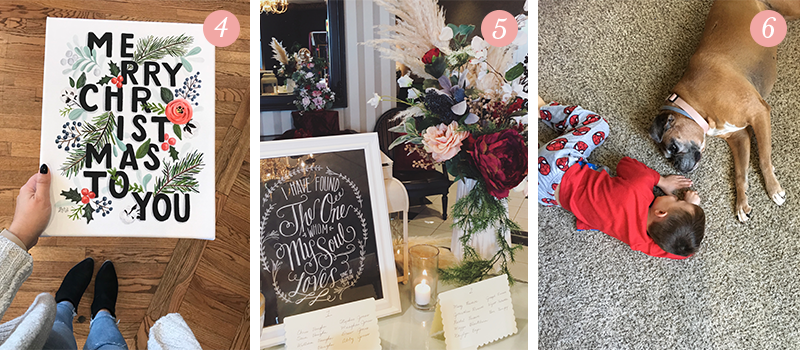 Lily & Val Presents: Pretty Ordinary Friday #73 with 2017 Holiday launch Merry Christmas typography art, faux floral wedding arrangements and a boy and his Boxer