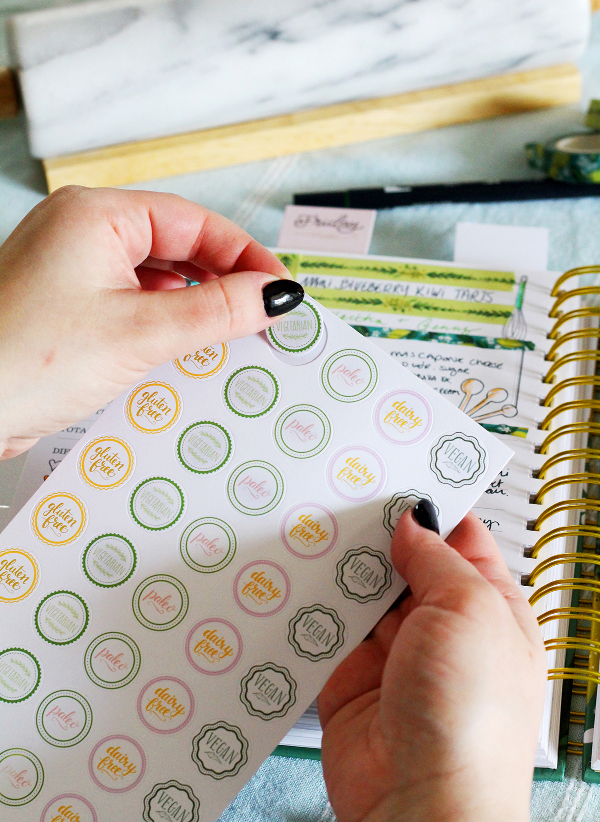 Dietary Restriction Stickers for your Keepsake Kitchen Diary