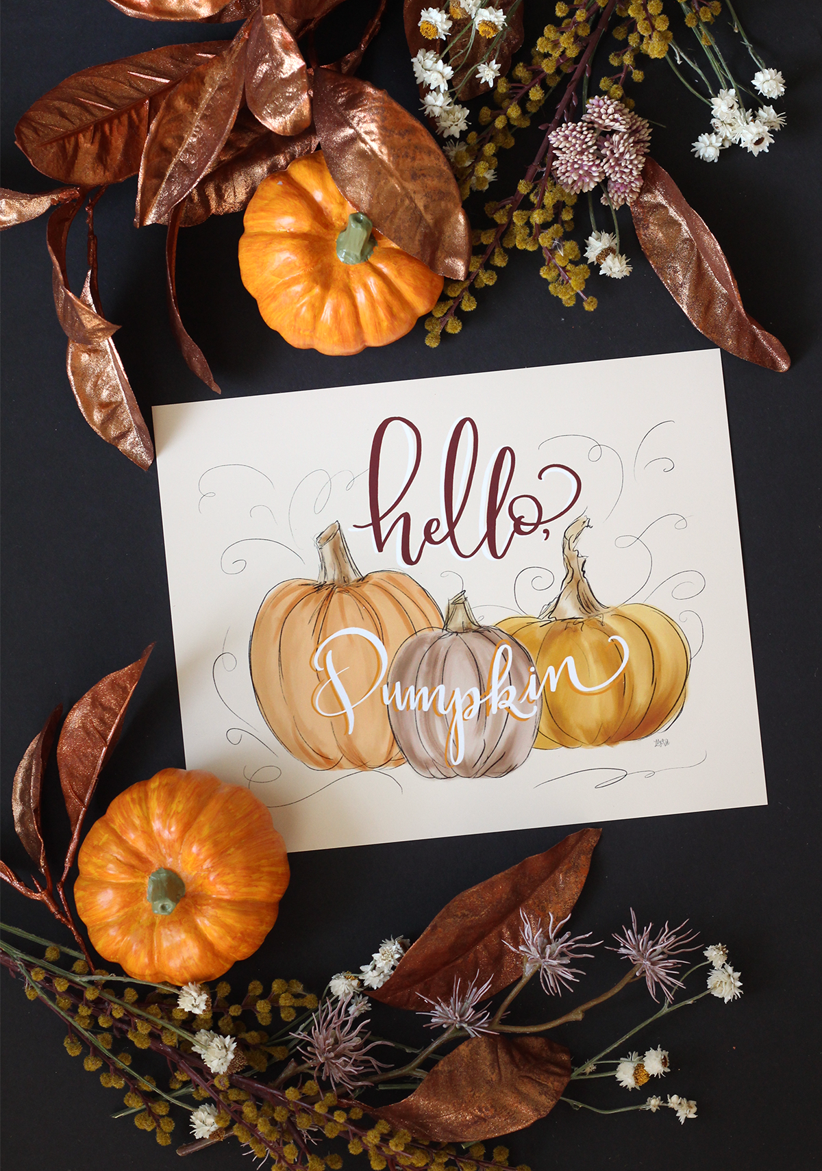 Hello Pumpkin Fall Art Print